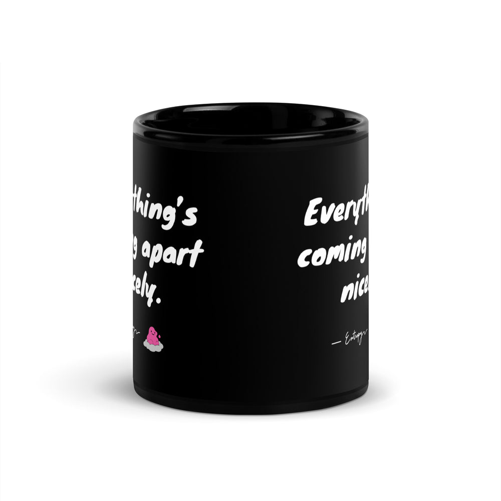Entropy — Saying Mug — black mug with saying, signature and character, view 2