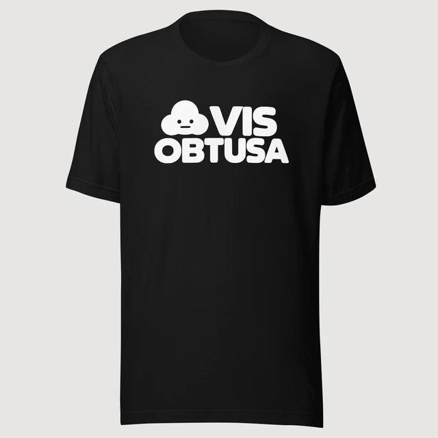 Vis Obtusa — Logo Tee on a black Bella + Canvas 3001 T-shirt, front mockup