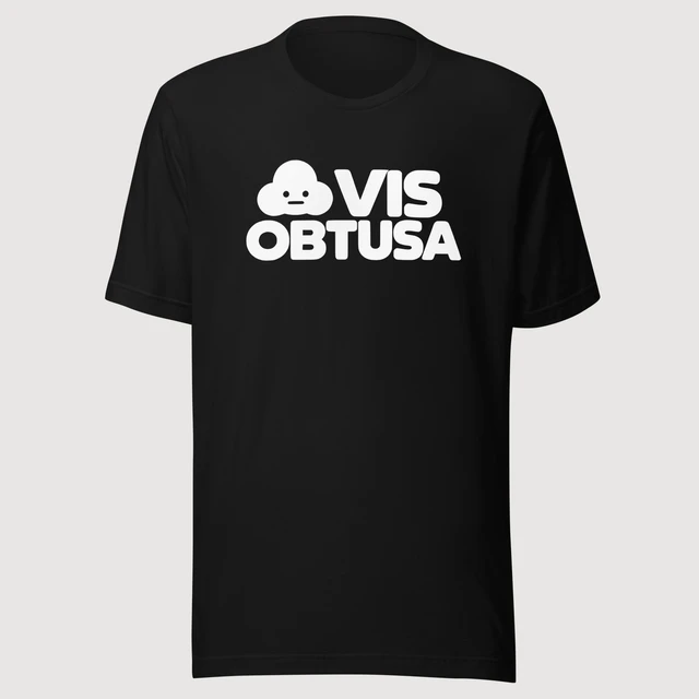 Vis Obtusa — Logo Tee on a black Bella + Canvas 3001 T-shirt, front mockup
