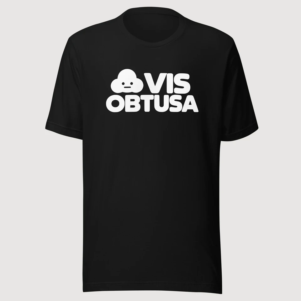Vis Obtusa — Logo Tee on a black Bella + Canvas 3001 T-shirt, front mockup