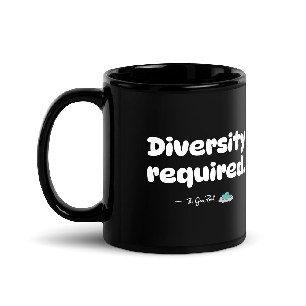 The Gene Pool — Saying Mug — black mug with saying, signature and character, view 3