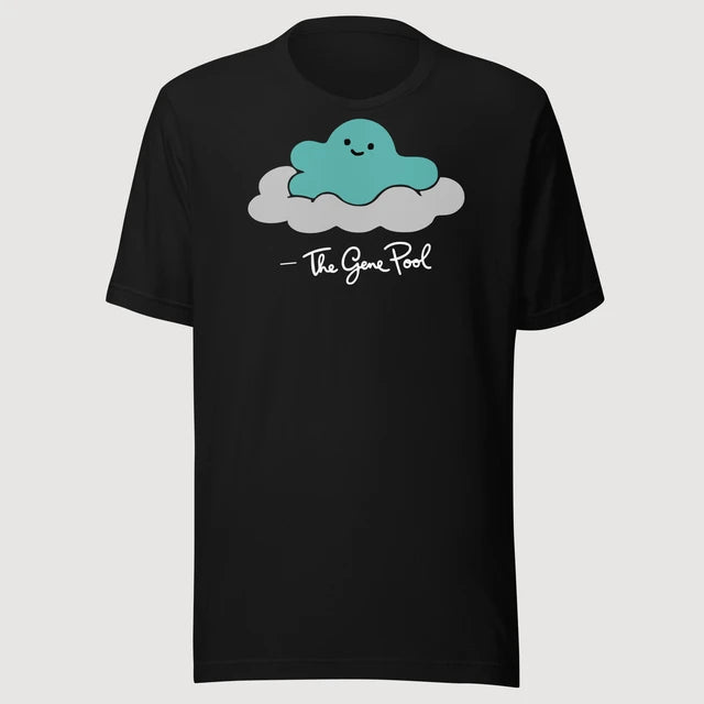 The Gene Pool — Character Tee on a black Bella + Canvas 3001 T-shirt, front mockup