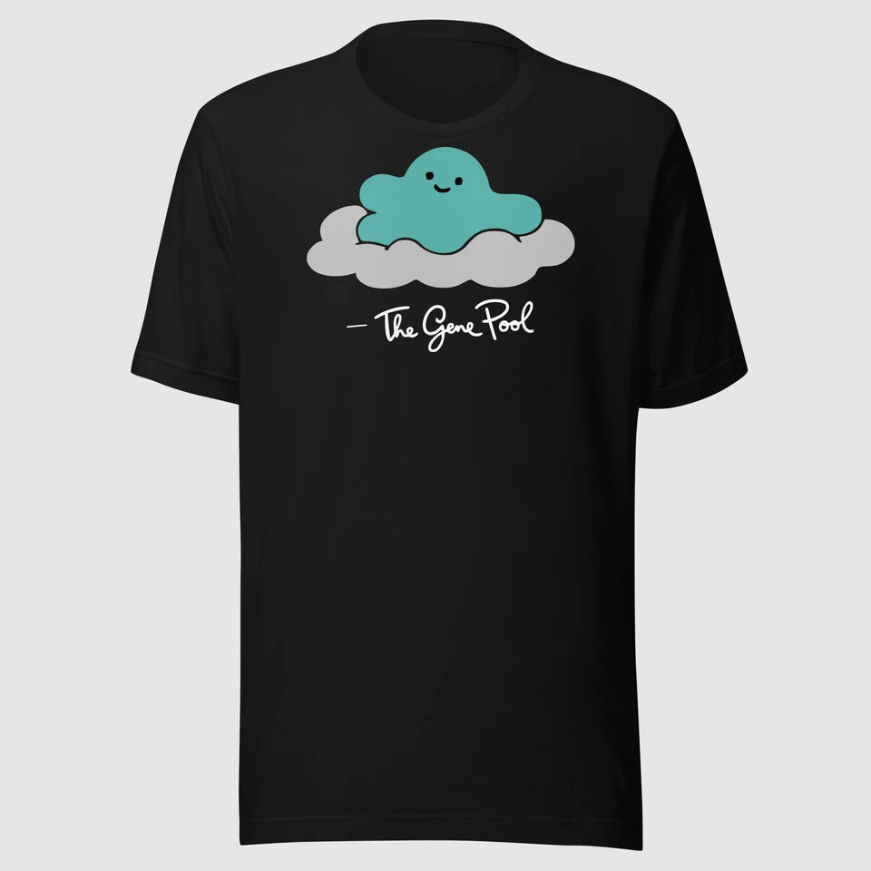 The Gene Pool — Character Tee on a black Bella + Canvas 3001 T-shirt, front mockup